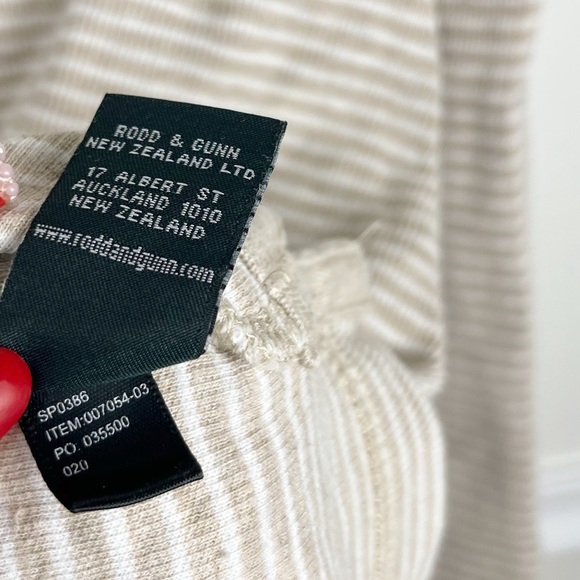 Todd & Gunn Beige White Striped Riverlands Sweatshirt 1/4 Zip 100% Cotton Size M - Picture 7 of 12